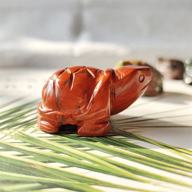 Natural Quartz Crystal Carved Longevity Tortoise Healing Gemstone Animal Turtle