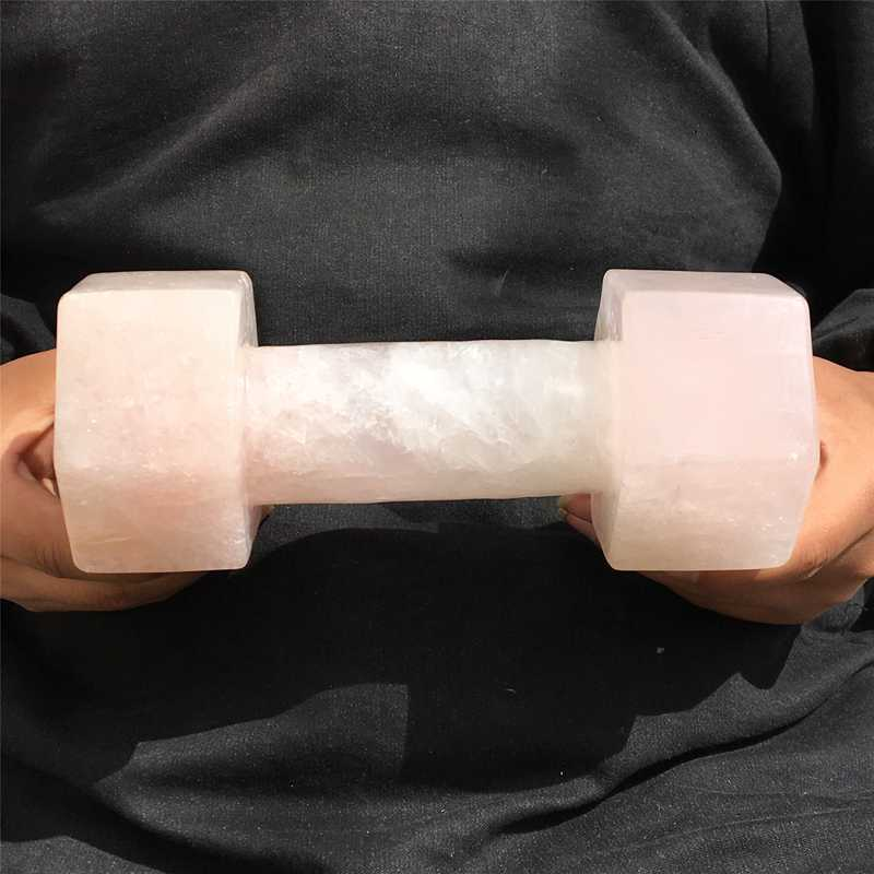 1.96kg Natural rose quartz dumbbell carved Quartz Crystal skull Healing