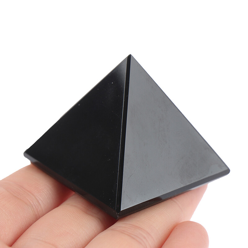 Obsidian Pyramid Natural Polished Surface Home Ornaments Desktop DecorY.ou
