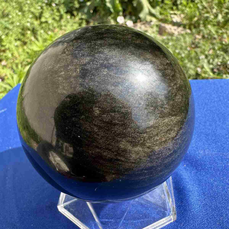 625g natural Gold obsidian sphere quartz crystal polished ball healingg