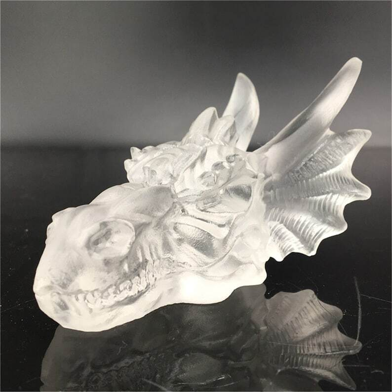 Hand Carved Clear melting stone Dragon Quartz Crystal Specimen,Reiki Healing 1PC