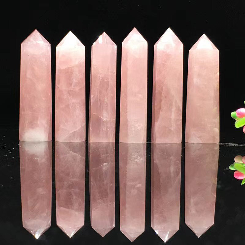 Natural Crystal Point Wand Tower Column Chakra Obelisk Quartz Healing Stone Rock