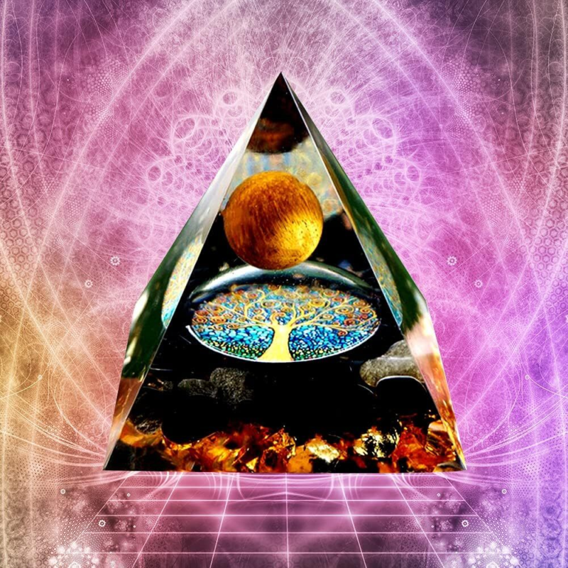 Moonstone Crystal Orgone Pyramid Ogan Crystal Energy Tower Nature Reiki Chakra