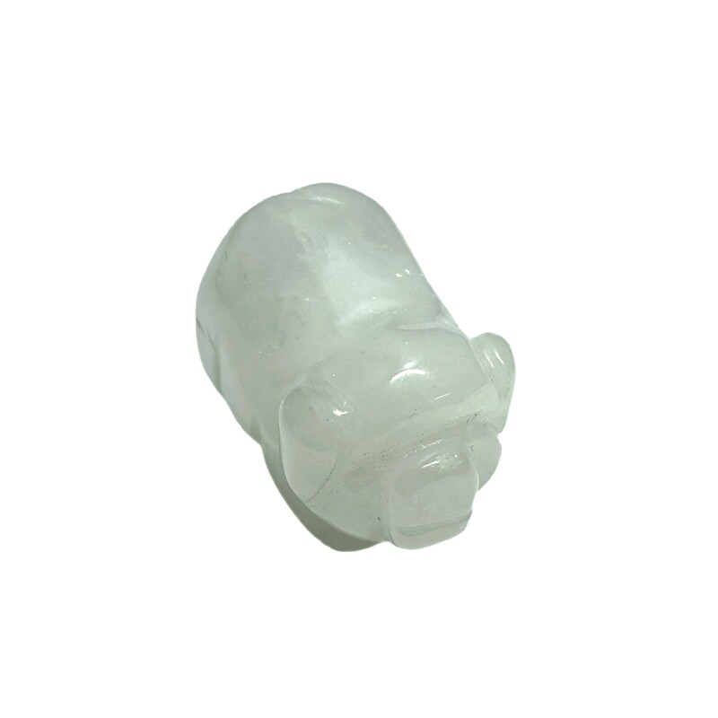 Raw Natural Quartz Crystal Skull Carved Pig Wild Boar Piggy Animal Healing Stone