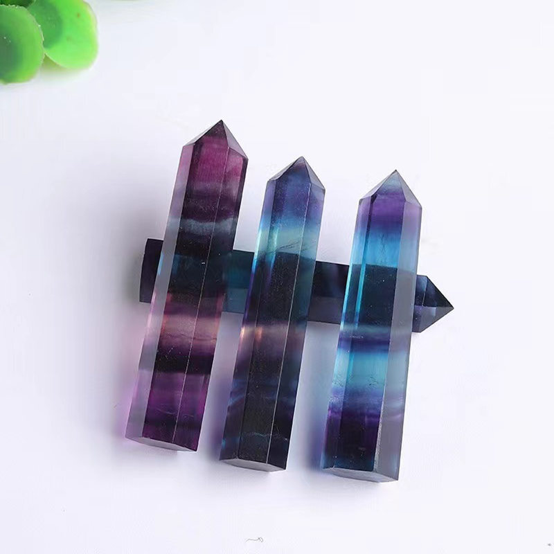 Natural Crystal Point Wand Tower Column Chakra Obelisk Quartz Healing Stone Rock