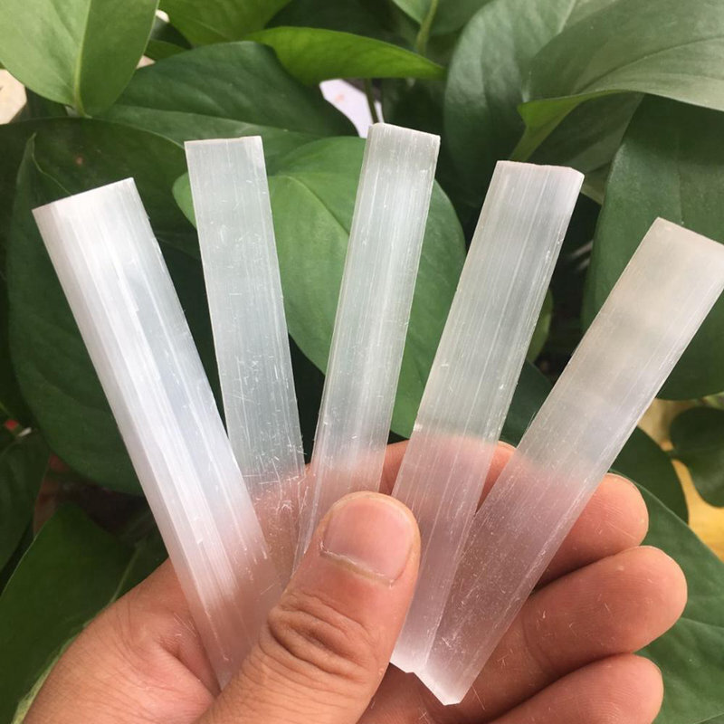 50-70mm Natural Quartz Crystal Selenite Stick Wand White Gypsum Blades Healing