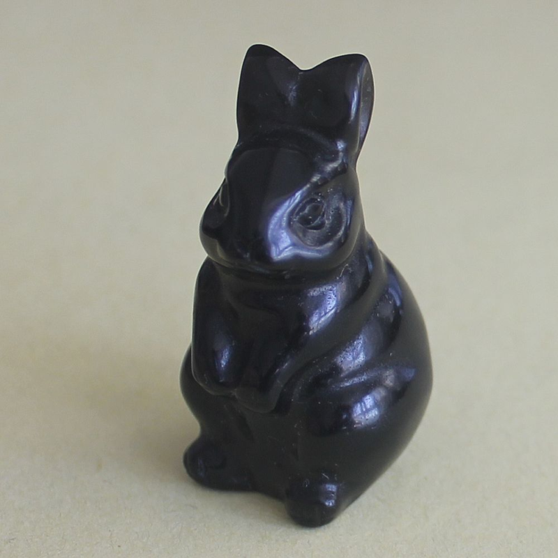 Carved gemstone crystal rabbit bunny figurine animal carving home decor 1.5''