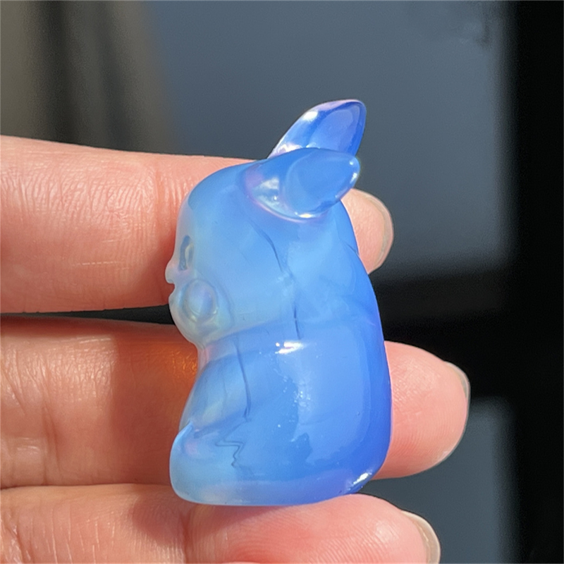 1.5" Natural quartz carved Pikachu skull Quartz crystal skull reiki healing