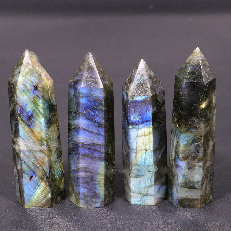 Natural Crystal Point Wand Tower Column Chakra Obelisk Quartz Healing Stone Rock