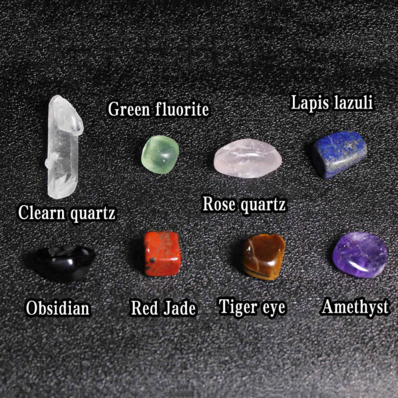 7 Chakra Healing Crystal Natural Quartz Reiki Balance Tumbled Stone Set W/ Pouch