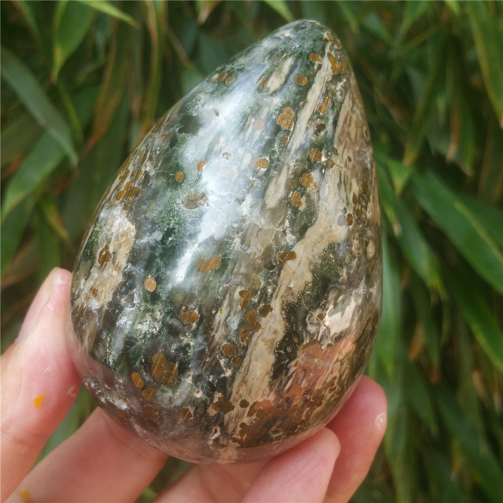 450G Crystal carved egg of Ocean Jasper F13