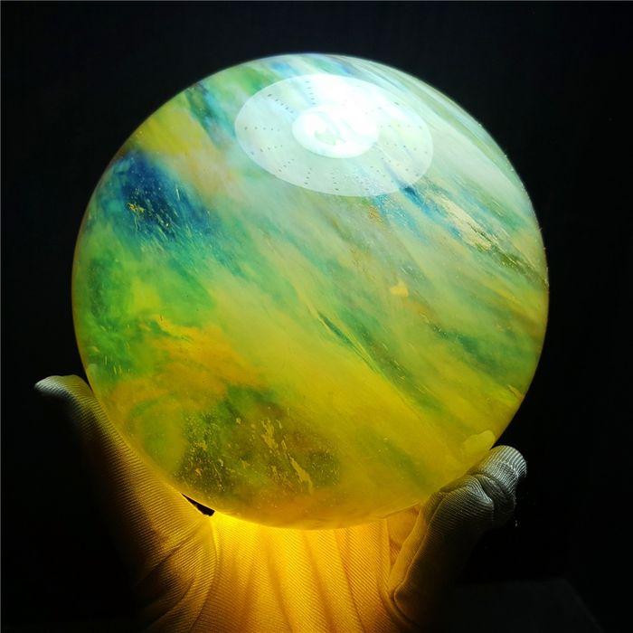 Yellow Smelting Stone Crystal Quartz Sphere