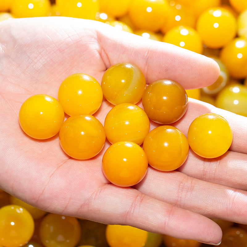 Hot sale natural beautiful small yellow agate crystal ball for fengshui