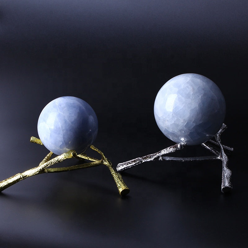 Blue square alfall stone crystal ball crystal sphere is decorative