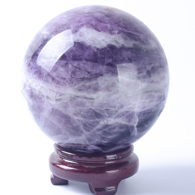Natural purple fluorite spherical crystals
