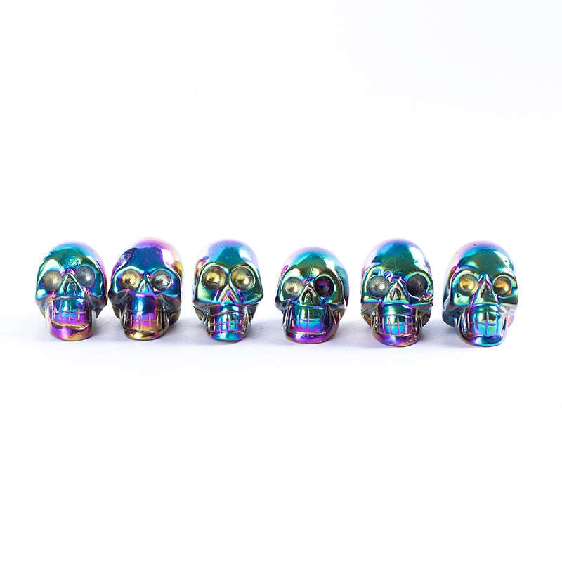 Colorful plated carving crystal skull