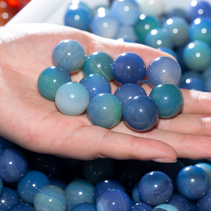 Blue agate crystal ball decoration