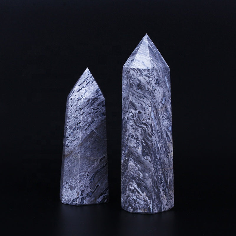 Varita de Cristal Natural Picasso Jaspe Torre de Cristal de Cuarzo
