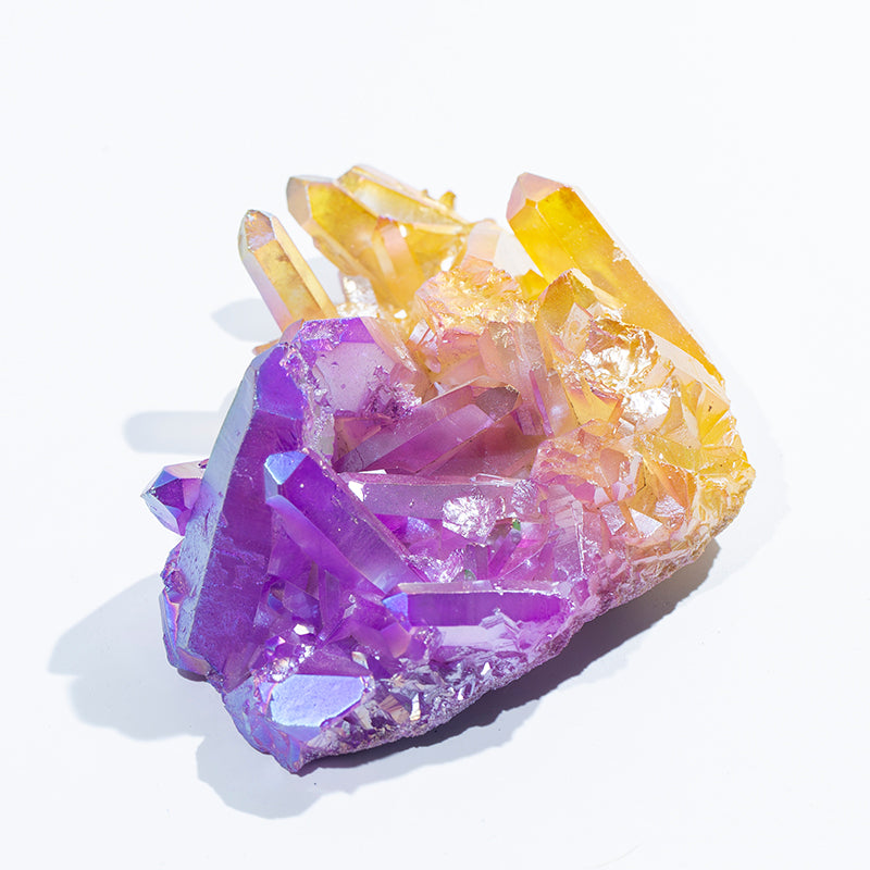 Wholesale Natural Crystal Cluster Double Color Aura Angel Crystal Cluster for Healing