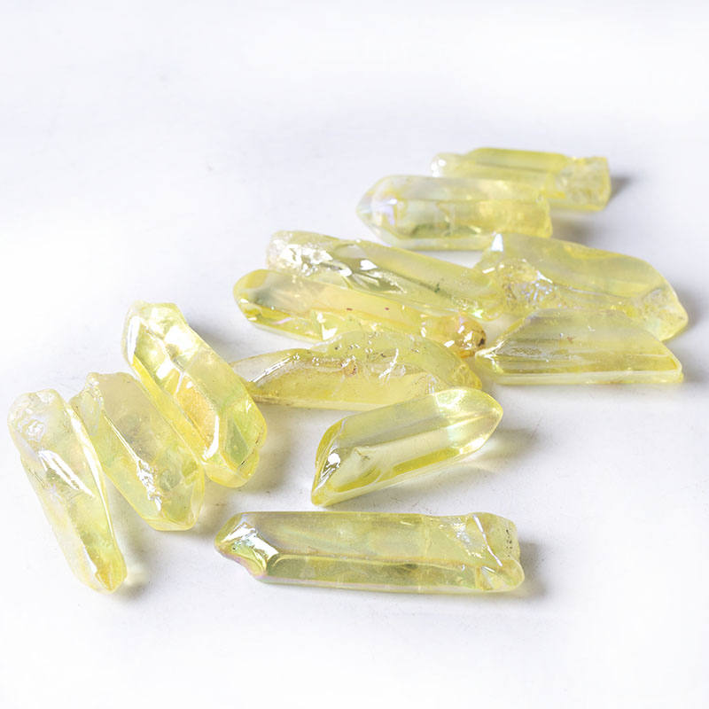 Crystal healing stone plating clear quartz point