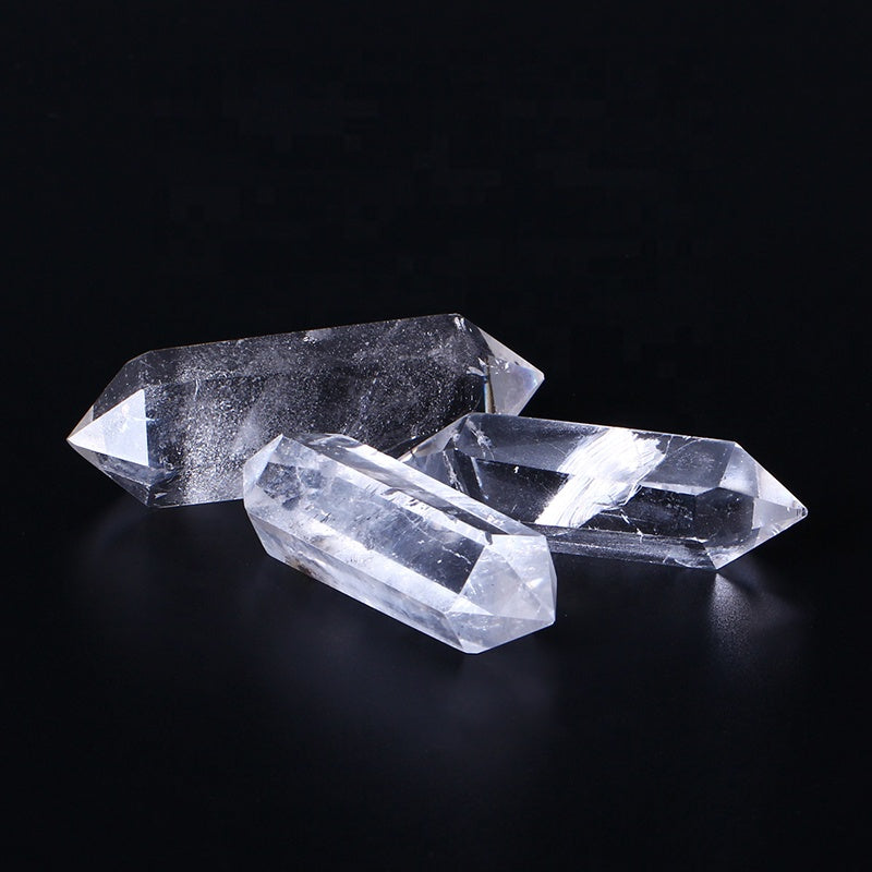 Natural white quartz crystal double pointed