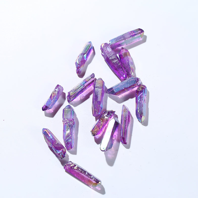 Purple lucky aura angel crystal rod pendant