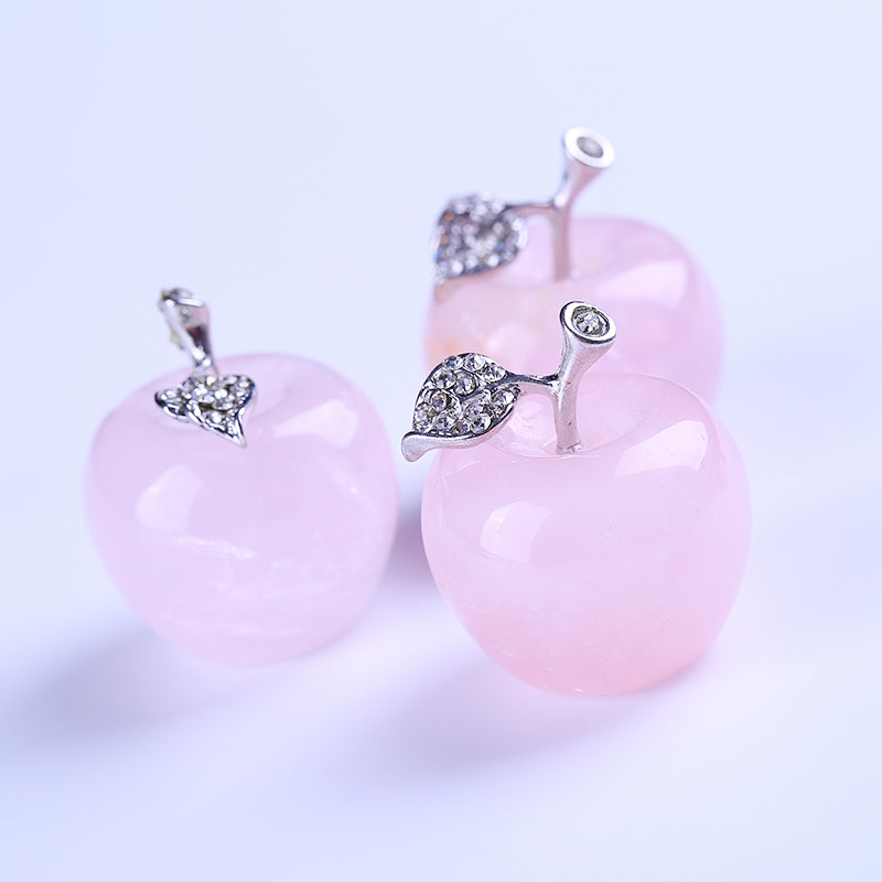Rose quartz crystal apple Christmas present