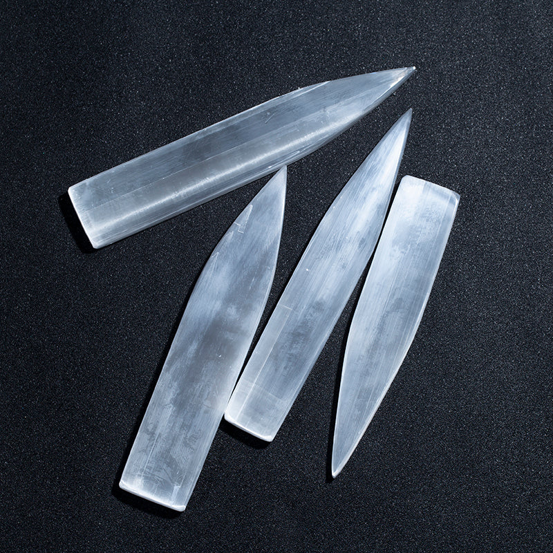 Natural reiki stone selenite point healing white gypsum wand