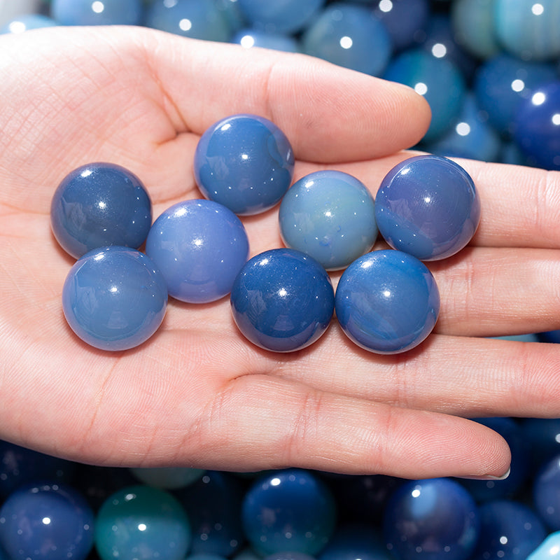 Blue agate crystal ball decoration