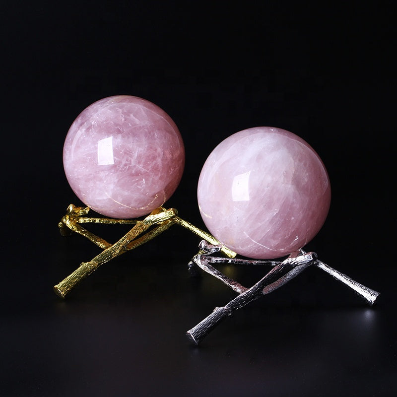Pink rose quartz crystal ball crystal spherical decoration