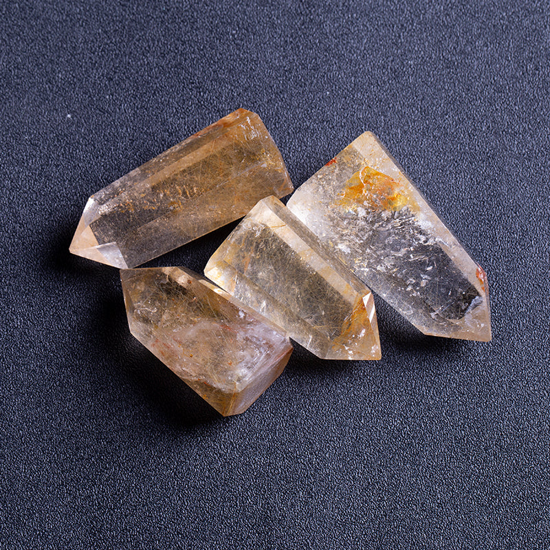 Wholesale Natural Crystal Point Polishing Crystal Gold Hair Topaz Point Therapy Stick for gift