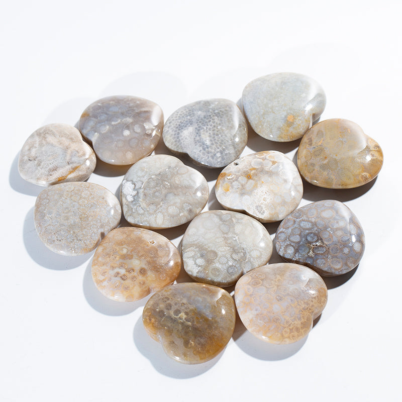 Coral jade crystal heart-shaped gift