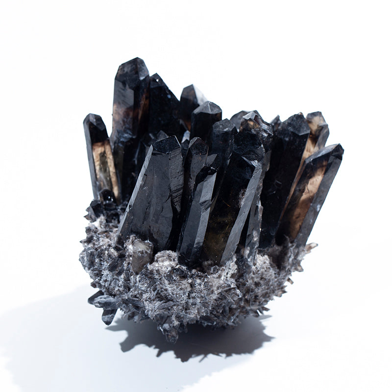Black DRUSE mineral specimen quartz cluster
