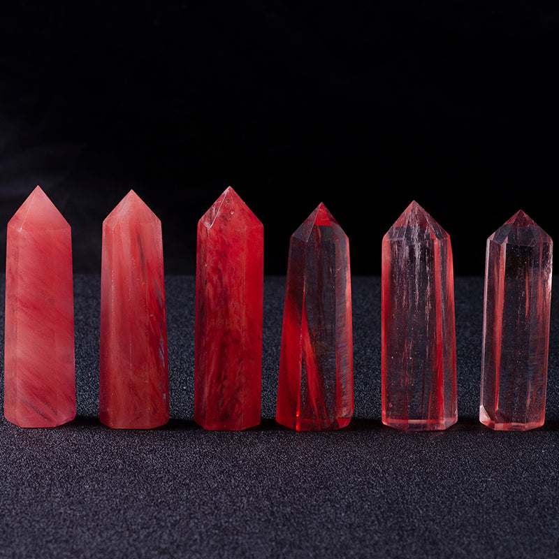 Derretir Hermoso Cristal Rojo Piedra De Fundición Varita De Cristal Grande