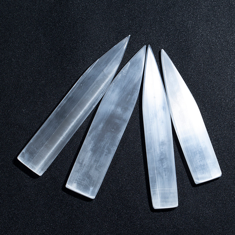 Natural reiki stone selenite point healing white gypsum wand