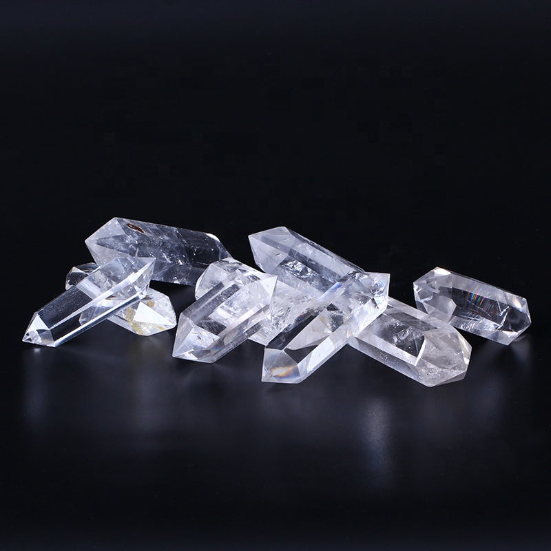 Natural white quartz crystal double pointed