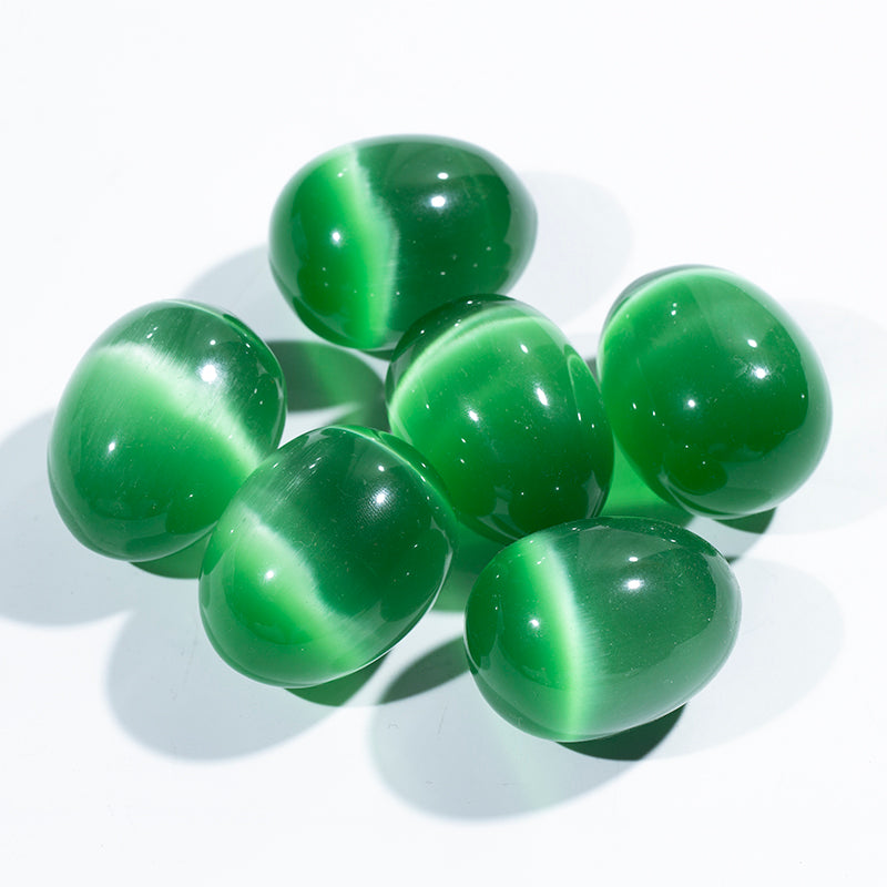 Wholesale Natural Gemstones Egg Green Cat Eye Yoni Eggs Crystal Vaginal Eggs for Healing