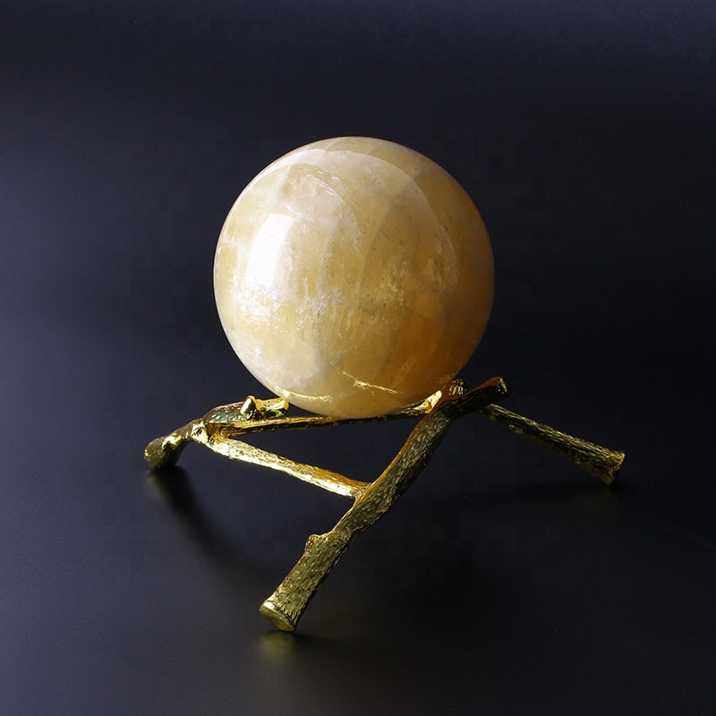 Natural Healing Yellow Calcite Crystal Ball Crystal Sphere For Decoration