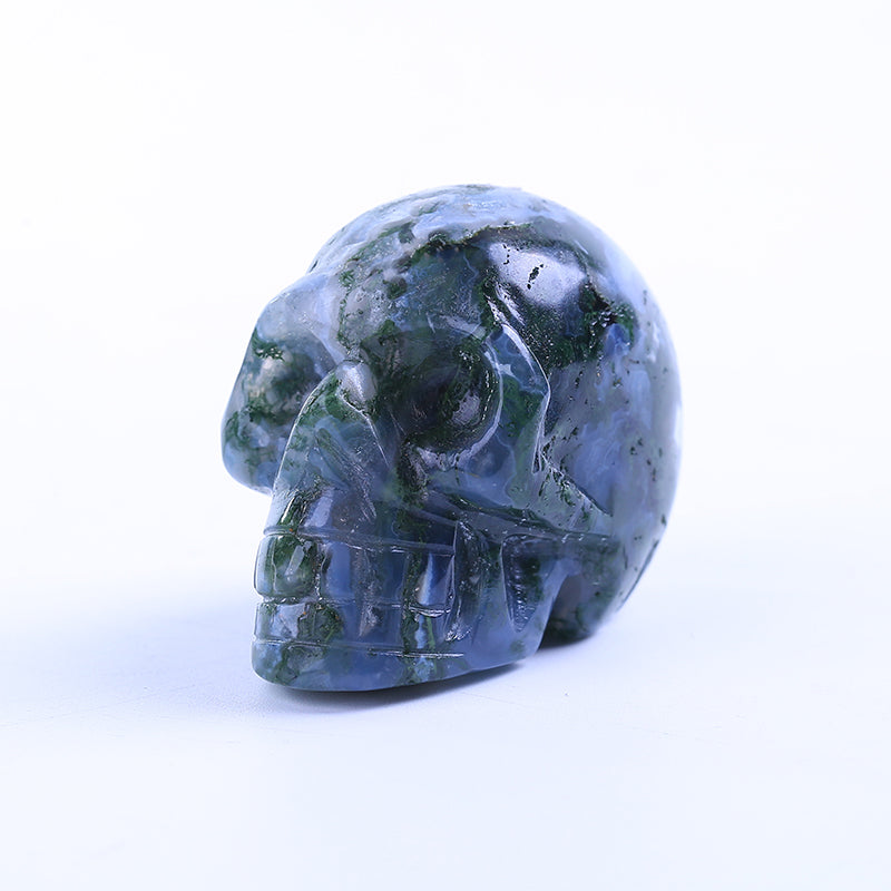 2 inch aquatic agate stone crystal skull