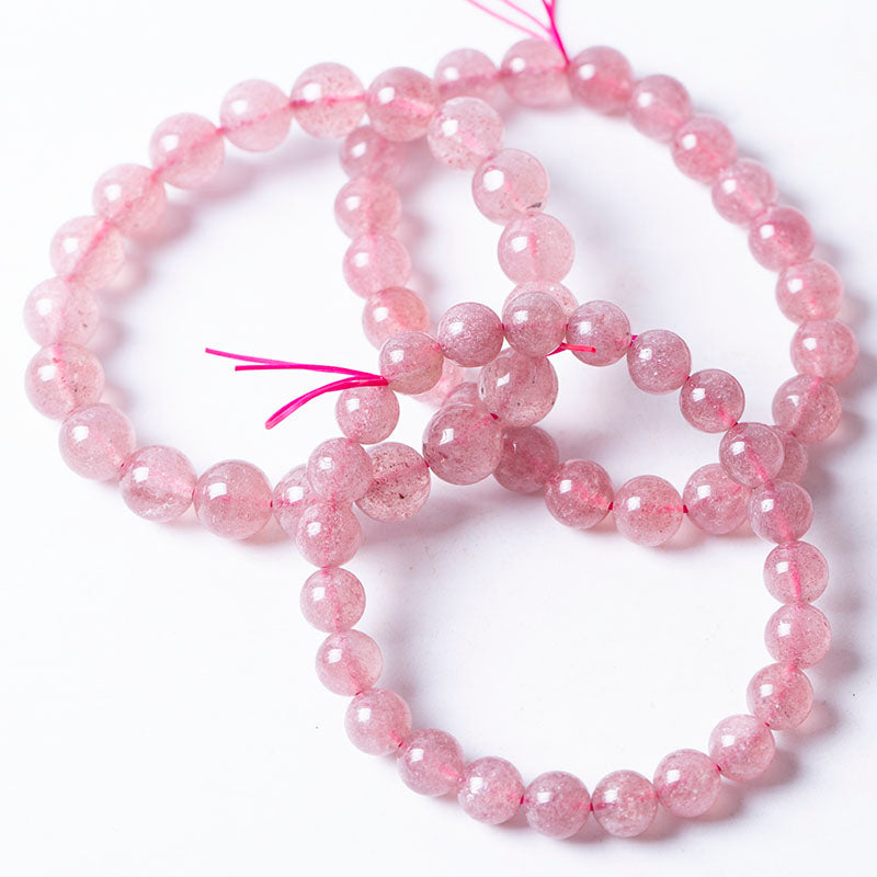 Exquisite crystal quartz jewelry stretch strawberry bead bracelet