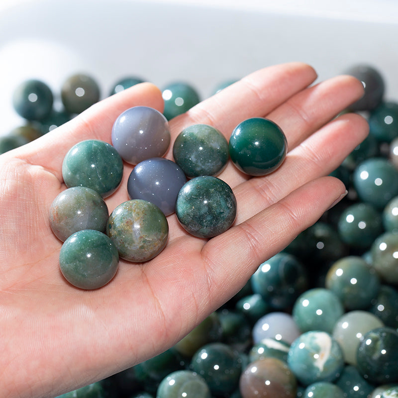 Mini 2cm Green Agate Crystal Ball