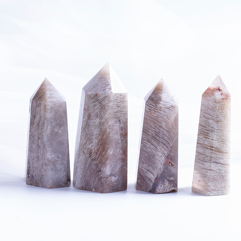 Venta al por mayor de cristal Natural a rayas, punto de cuarzo escénico, roca de cristal fantasma, varita de mil capas para regalo
