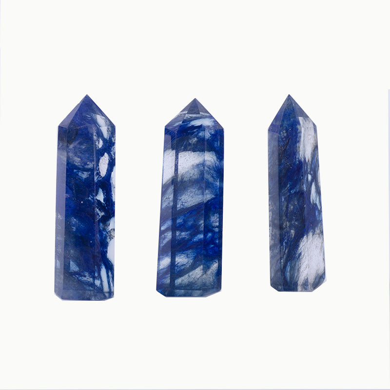 Varita de cristal de piedra de fundición azul hermoso cristal de fusión