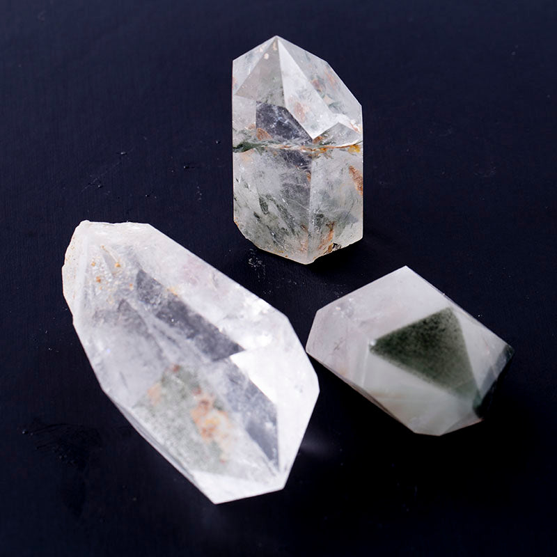 Wholesale Natural Quartz Polished Green Ghost Phantom Wand Crystal Healing Points