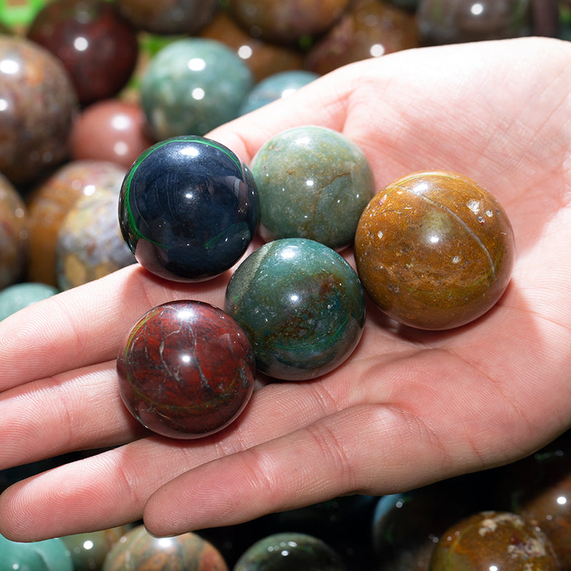Ocean Grass Agate Straint Crystal Ball