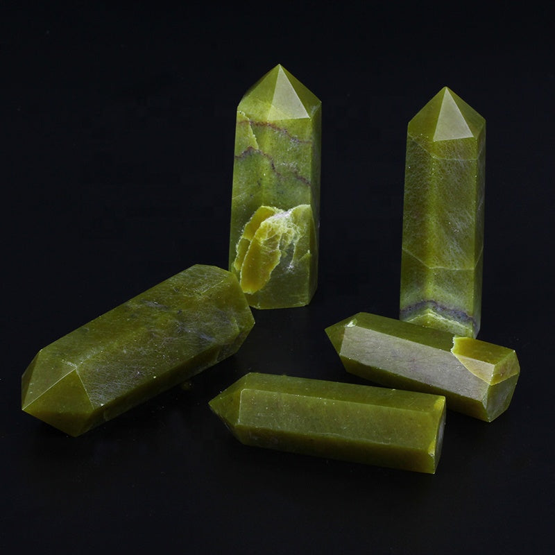 natural crystal wand yellow aventurine wand point quartz crystal tower for healing