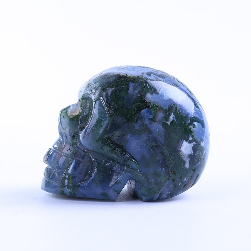2 inch aquatic agate stone crystal skull