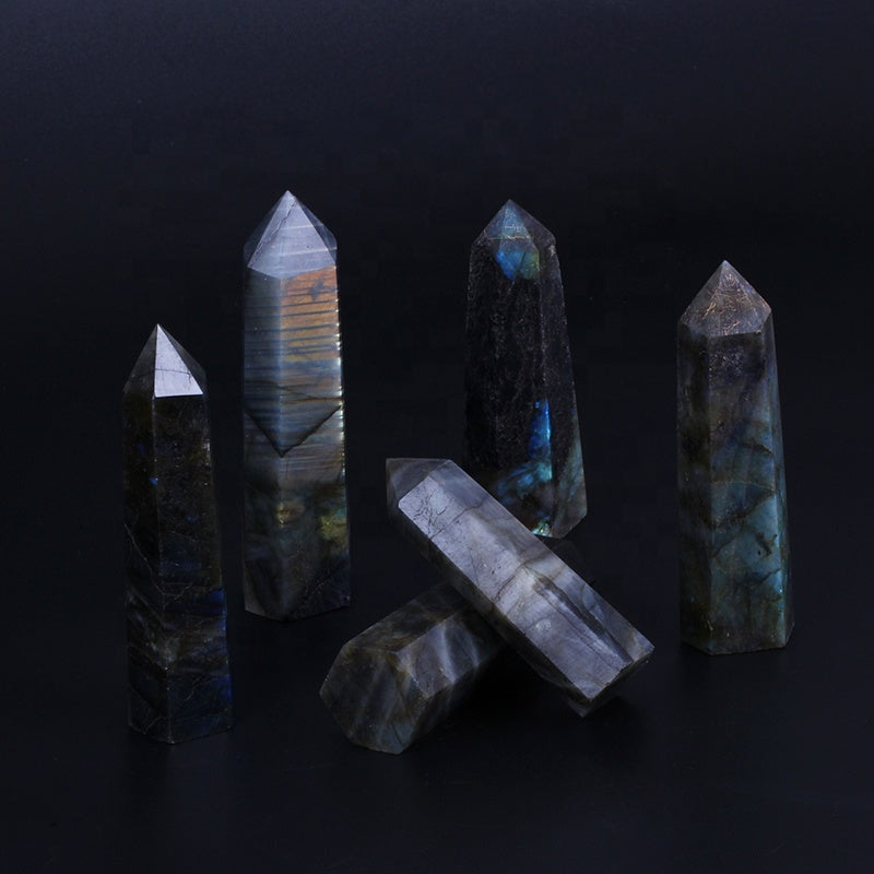 Blue Sparkler Labrad Rock Cads Point Quartz Crystal Technology Tower