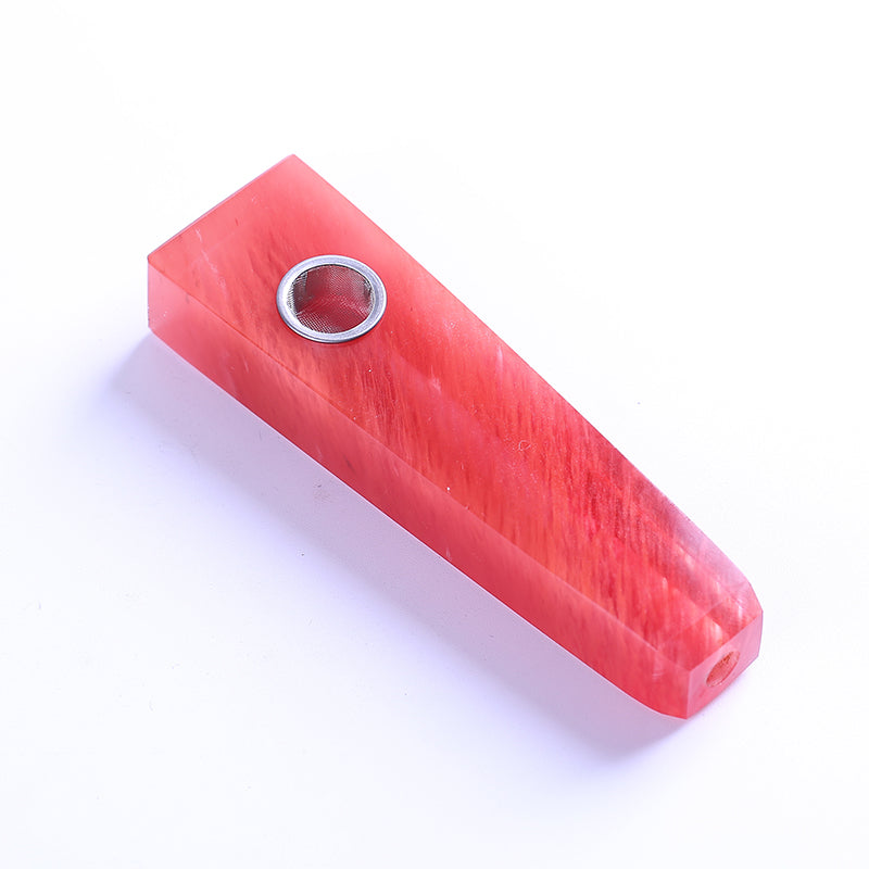 Red smelting stone quartz crystal smoking pipe