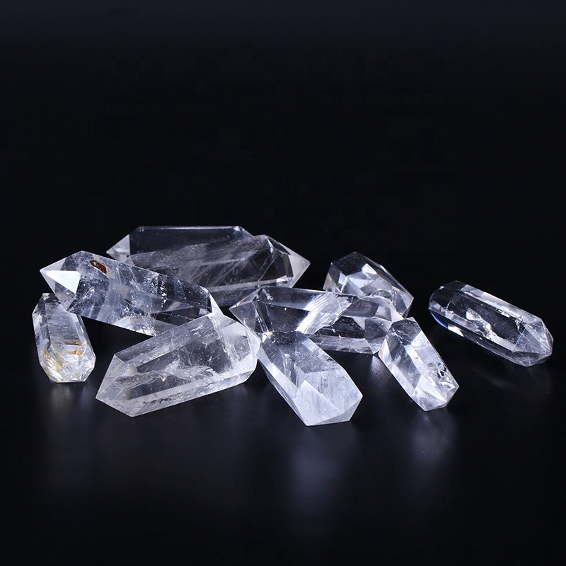 Natural white quartz crystal double pointed